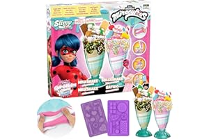 Miraculous Ladybug - Sprinkles n' Slimy Milkshake - Slime Kit for Girls and Boys, Role Play Toys for Kids with Milkshake Cup, Molds, Slime & Light Clay, Frosting and Topping (Wyncor)