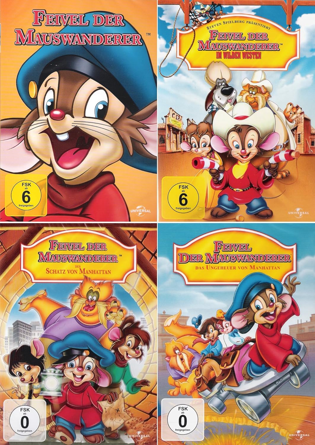 Feivel der Mauswanderer 1 + 2 + 3 + 4 (4 DVDs) Amazon.de