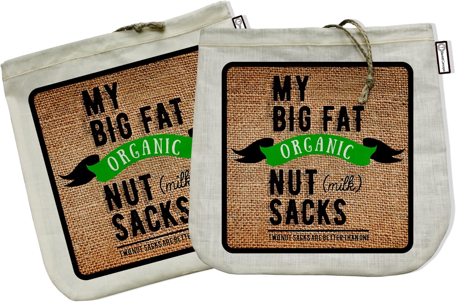 My Big Fat Organic Nut (milk) Sacks. Set of 2 Bags (12"x12") Commercial