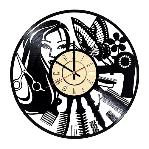 Amazon Com Beauty Salon Vinyl Clock Gift For Hairstylist Salon
