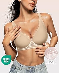 OEAK Womens Deep V Bras Wireless Comfortable Bra