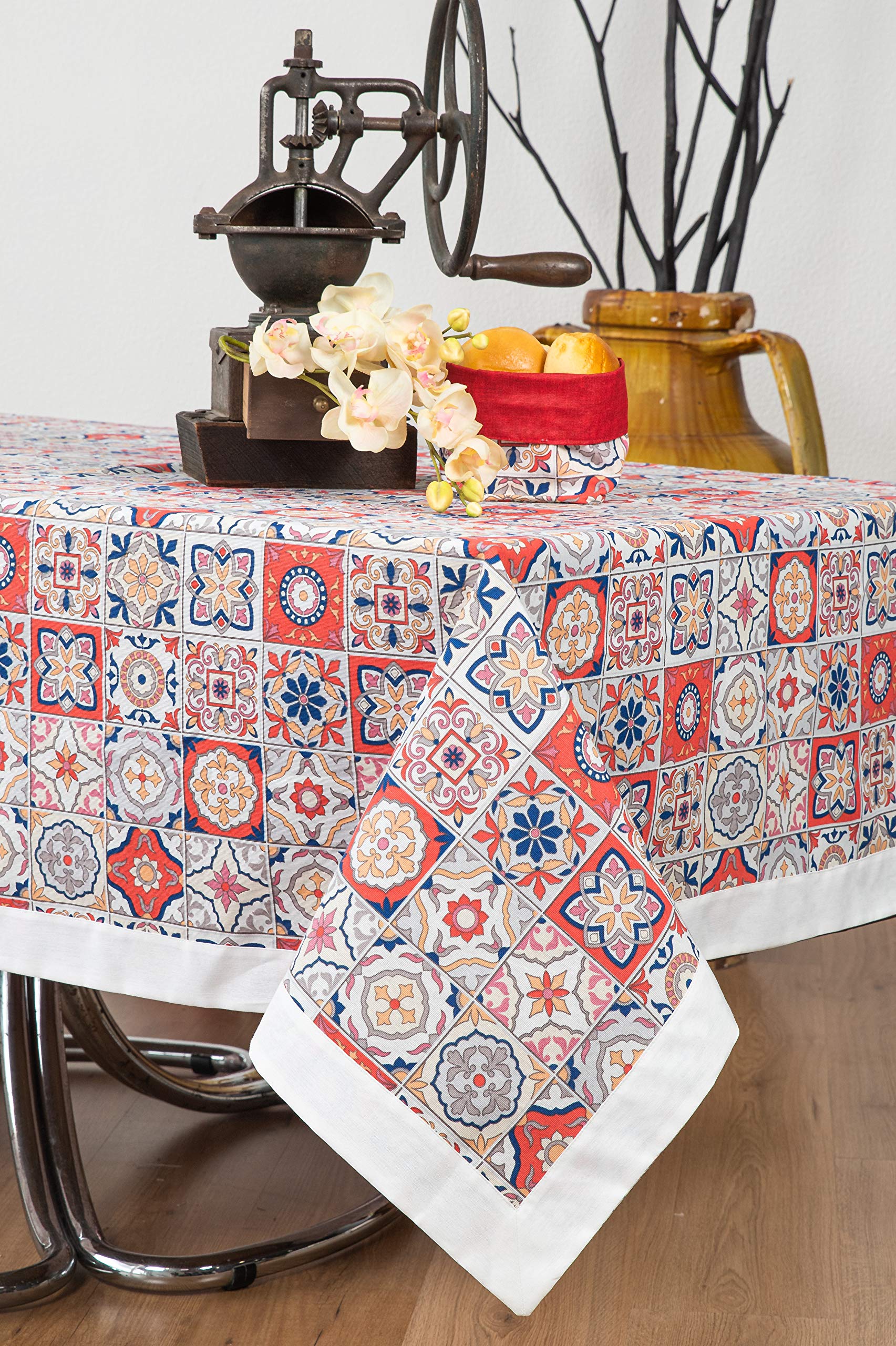ESSE HOME -Stain-resistant tablecloth- Rectangular-Square-Round-Oval- Cinzia 123 (OVAL 140x240, 4-11)