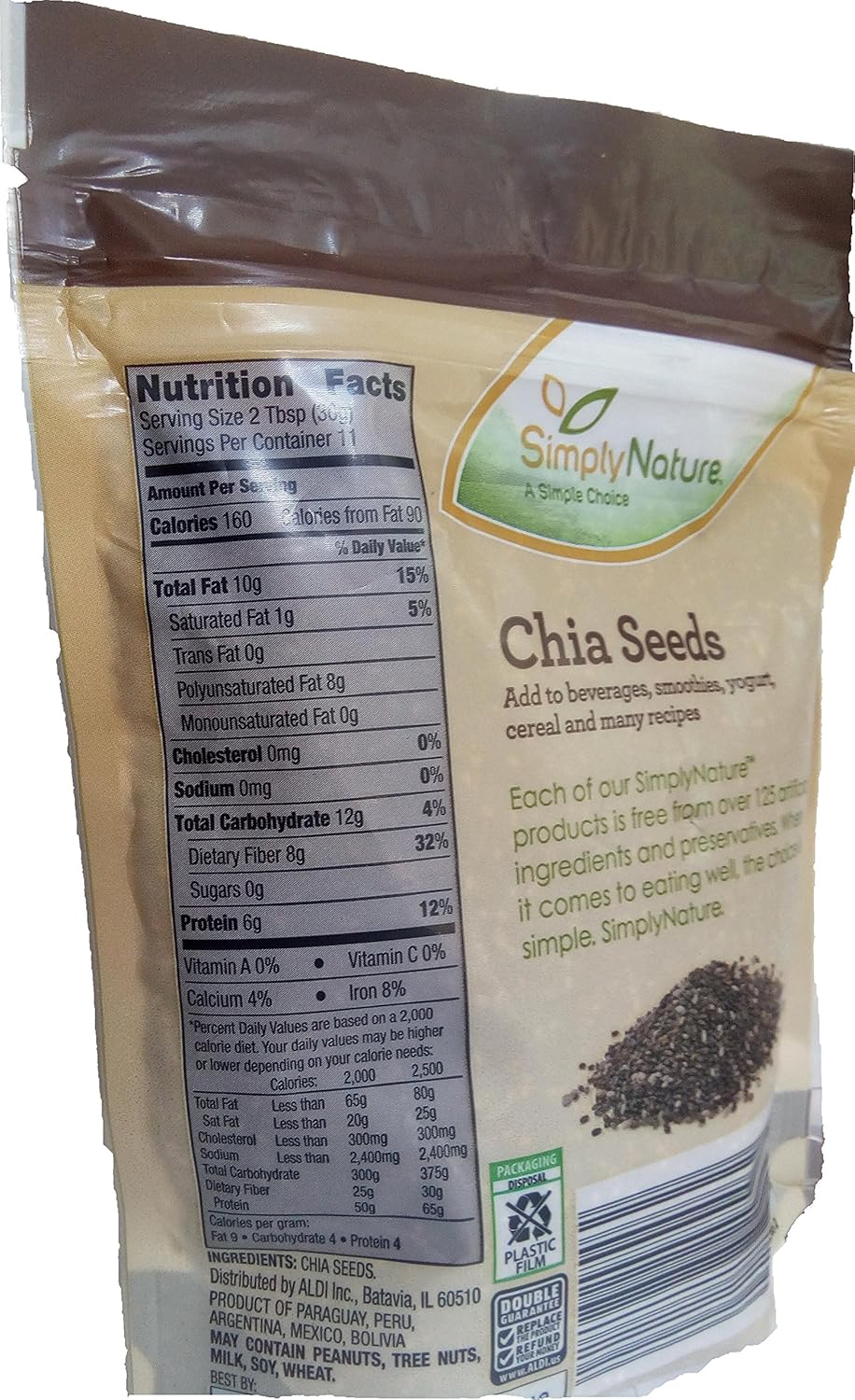 Semillas de chia SimplyNature, 12 onzas: Amazon.com: Grocery ...