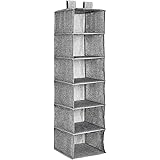 Amazon Basics Hanging Closet Shelf 6 Tier, Heather Grey, 2"D x 12"W x 12"H