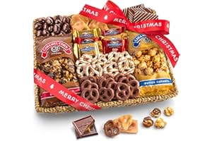 A Gift Inside Merry Christmas Chocolate Caramel and Crunch Grand Gift Basket