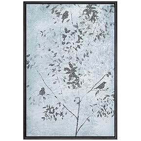 SIGNWIN Framed Canvas Wall Art Birds on Tree...