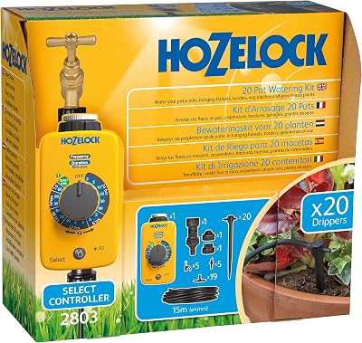 Hozelock Drip Watering Kit 20 Pot Stand-alone System with Select Controller