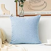 Home Brilliant Pillow Covers 20x20 Decorative Linen Throw Pillow Case Cushion Cover for Patio Sofa, 50 cm, Light Blue