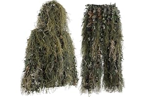 EAMBER Ghillie Suit Gilly Hunting Suits Pants 3D Leaf Camo Camouflage Coveralls Youth Adult Lightweight Clothes for