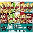 Crunchy Corn Nuts Variety Pack | 4 oz Bags (Pack of 12) | Loaded Taco, Chile Picante, Ranch, Original, Mexican Street Corn, BBQ | Bulk Box | Mighty Merchnadise Gift