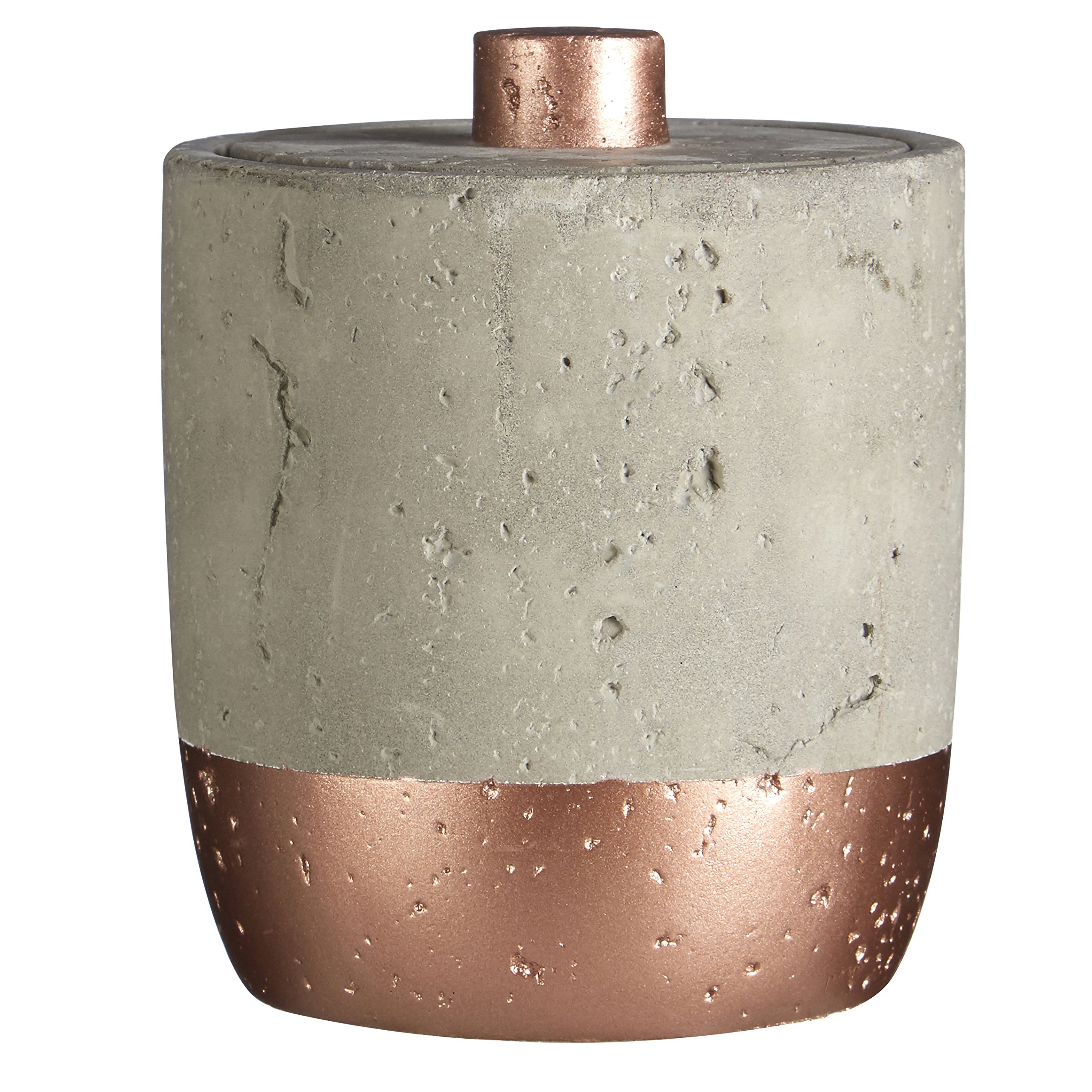 Premier Housewares Housewares Neptune Cotton Jar with Lid, Concrete, Grey/Copper, 10 x 10 x 12 cm