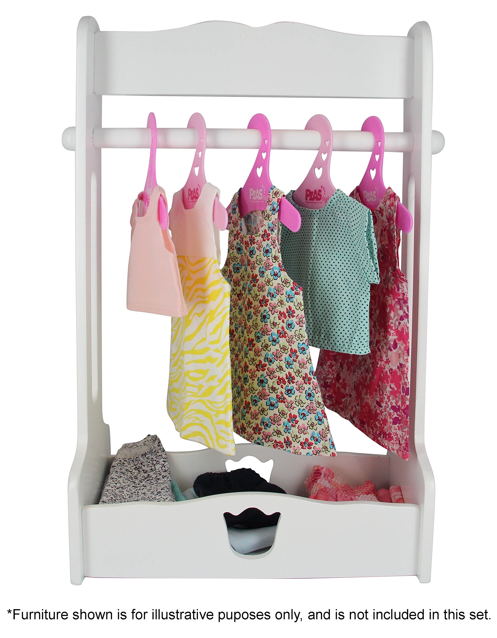 PZAS Toys 18 Inch Doll Clothes Wardrobe Makeover, 10 Outfits, Fits 18