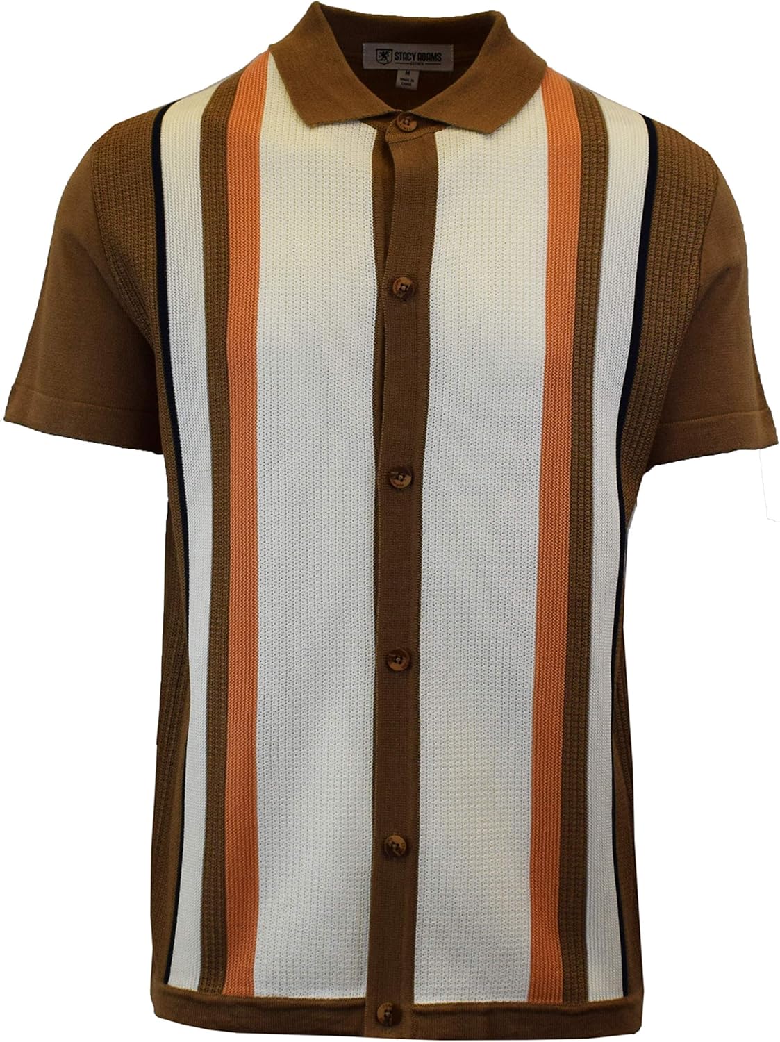 Men’s Short Sleeve Knit Sports Shirt - Modern Polo Vintage Classics: Solid Geometric Jacquard with Color Tipping at  Men’s Clothing store