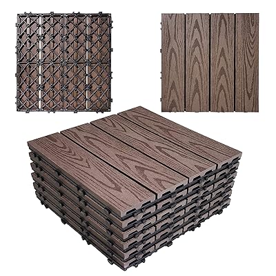 Buy Kaerott 6 Pack Interlocking Deck Tiles 12 X 12 Wood Plastic Composites Material Durable For Front Porch Terrace Balcony Gazebo 6 Brown 3d Online In Taiwan B091t4vd9r