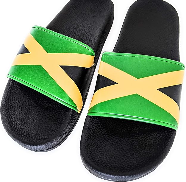 Jamaica Flag Sliders Slippers (Black Sole) Amazon.co.uk Shoes & Bags