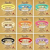 MEDOJO 18 Pcs Teacher Bracelet for Women Men Teacher Appreciation Present Color Elastic Clay Bracelet