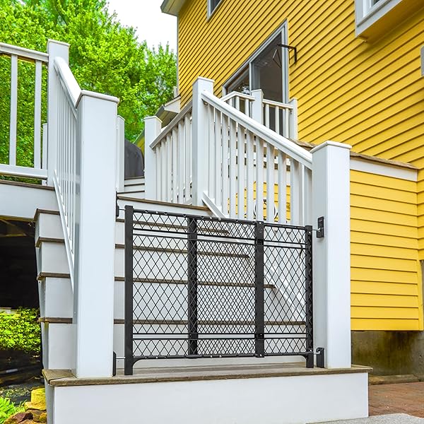 INGENUITY DOORWAY 42W SERIES DOG AND BABY GATE, INDOOR OUTDOOR, WON’T RUST OR FADE, PLASTIC PANEL, FITS 23-42″ OPENINGS, 24” TALL