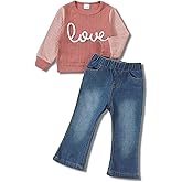 Baby Toddler Girl Clothes Outfits Kids Sweatshirt Jeans Set Denim Pants Little Girls Clothes Toddler Outfit for Girls