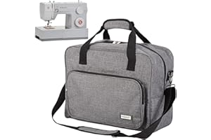 HOMEST Sewing Machine Carrying Case, Universal Tote Bag with Shoulder Strap Fits Most Standard Singer, Brother, Janome, Grey