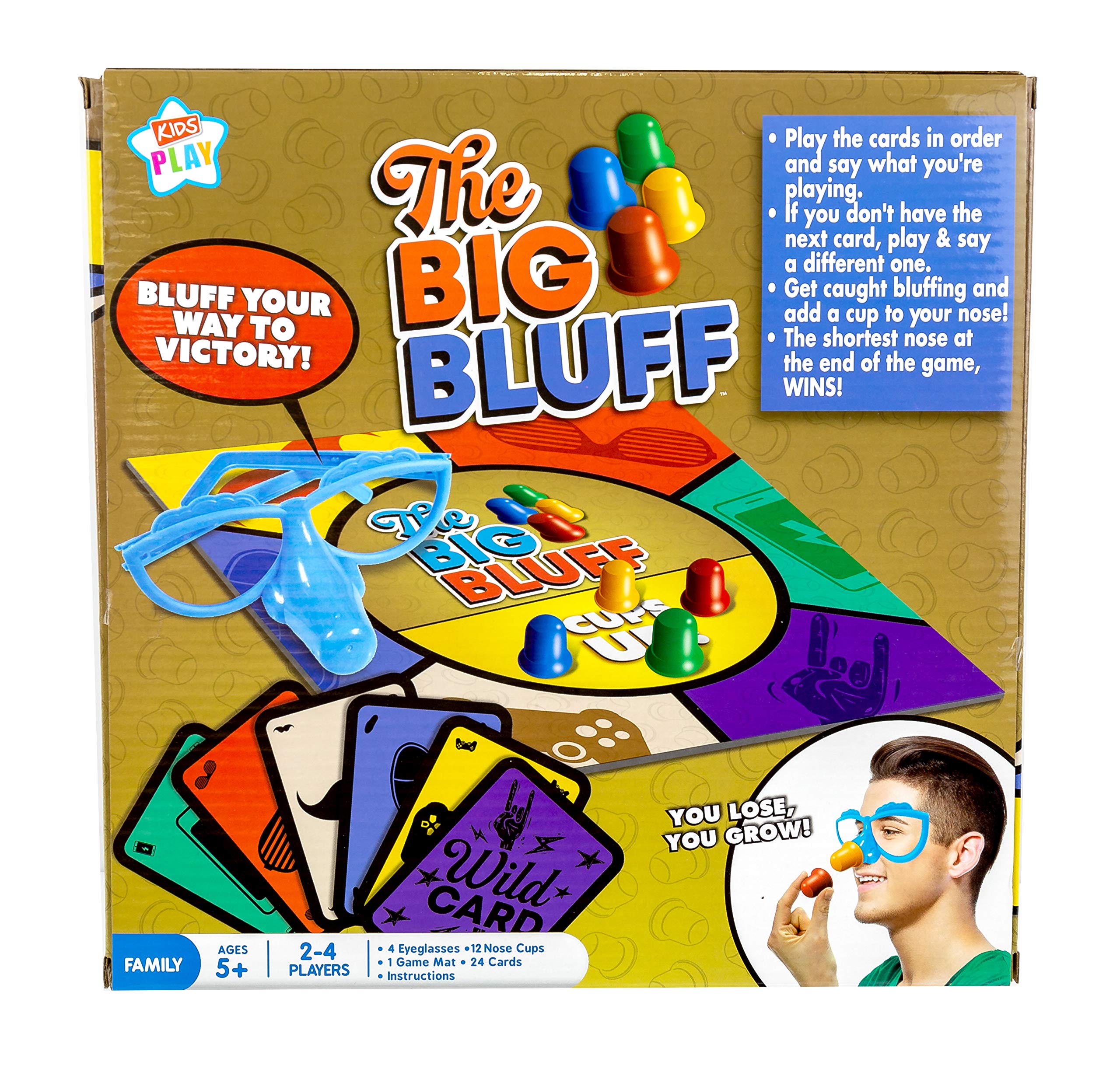 Kids Play - Activity The Big Bluff Game - Traditional Family Board Games Idea for Kids - Modern Card Game Alternative - 2 to 4 Players - Fun Games for Everyone - 5+ Years