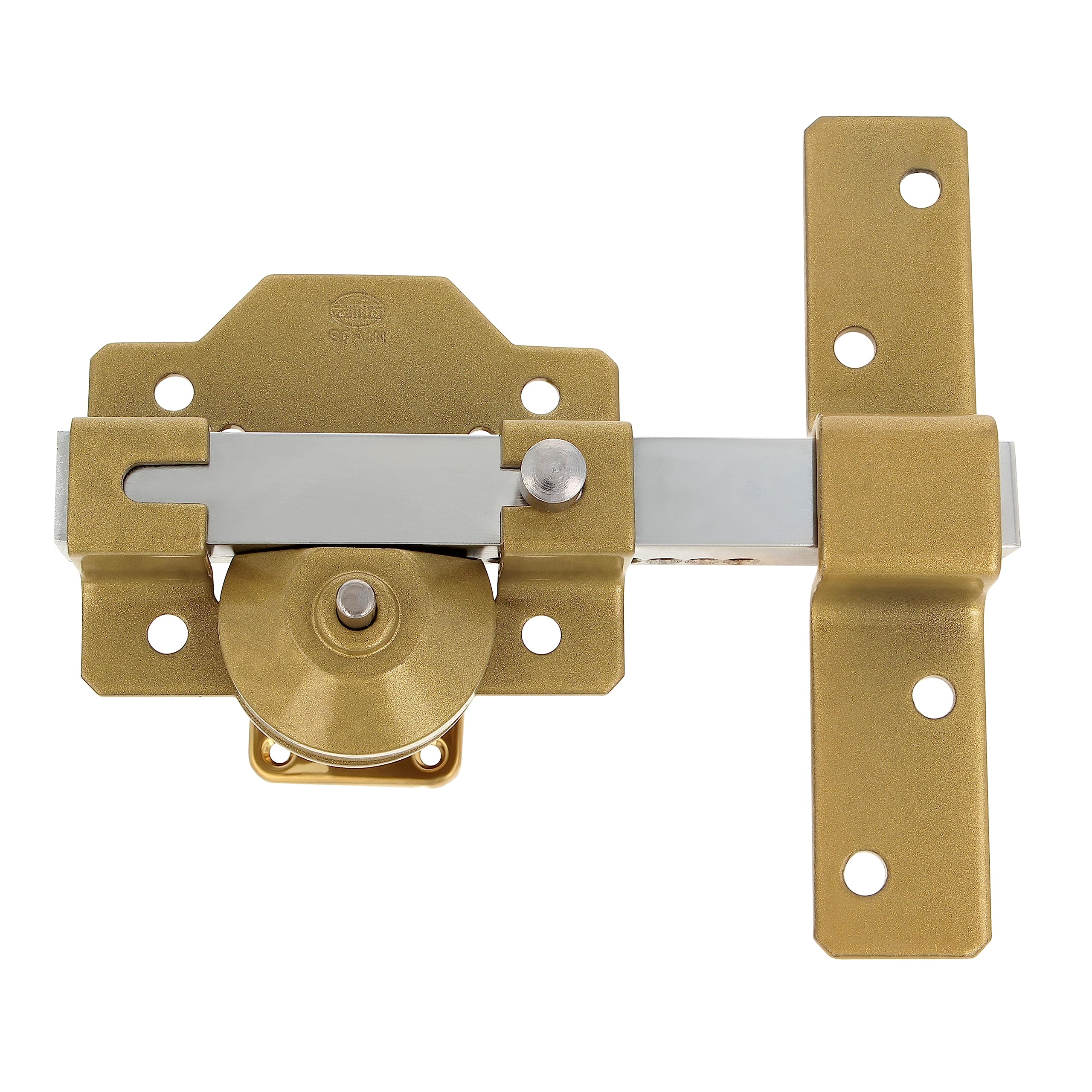 Amig - Heavy-Duty Door Bolt | Gold Finish | 170 x 105 mm | 50 mm Round Security Cylinder | High Security Lock for Entrance or Interior Doors | Includes 5 Dimple Keys โ image 1