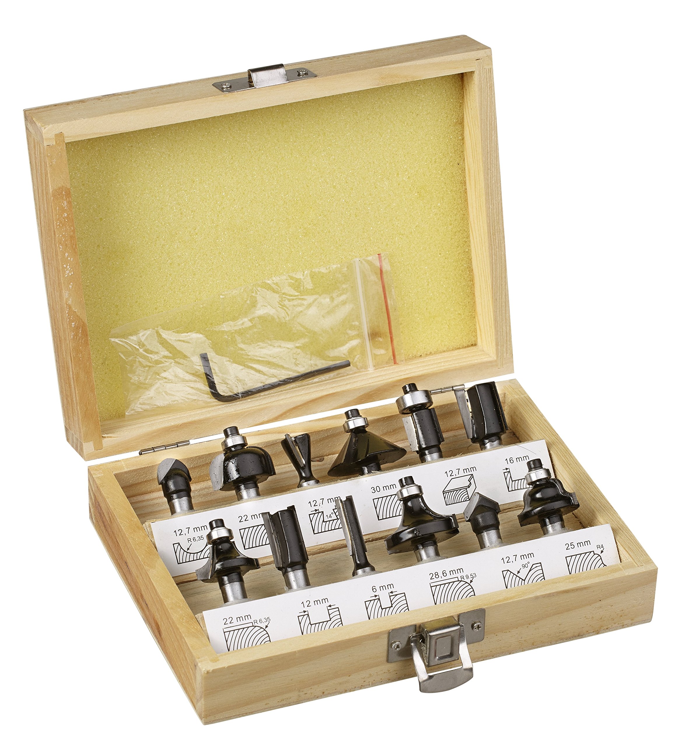 kwb 12-Piece Cutter Set Ø 8 Mm, Carbide-Tipped With Precise Clamping Shank and Optimised Cutting Geometry for An Exact Milling Pattern