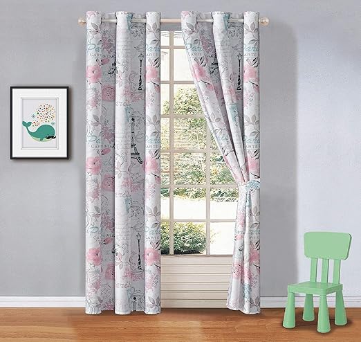 Amazon Com Better Home Style Pink White Grey Blue Floral Paris