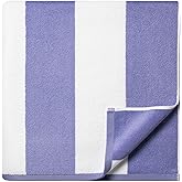 WEDPLAN Cotton Oversized Beach Towel - 40 x70 Inch Extra Large Striped Pool Towel, Big Soft Terry Cloth Blue Cabana Swim Towel