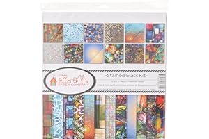 Ella & Viv by Reminisce (ELLLX) Stained Glass Scrapbook Collection Kit, Multicolor, 12x12 inches