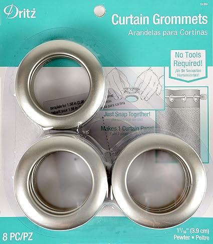 Amazon Com Dritz 14360 8 Piece Curtain Grommets 1 9 16 Pewter