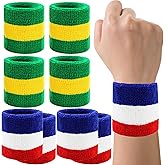 IMAGERIO 8 Pack Wrist Sweatbands Tennis Wrist Bands Absorbent Sweat Band for Men and Women, Breathable Cotton Sweatbands for Working Out, Football, Basketball, Running Athletic Sports