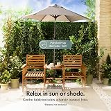 VonHaus Cannes Garden Love Seat Acacia Hardwood Outdoor Jack and Jill Loveseat view 4
