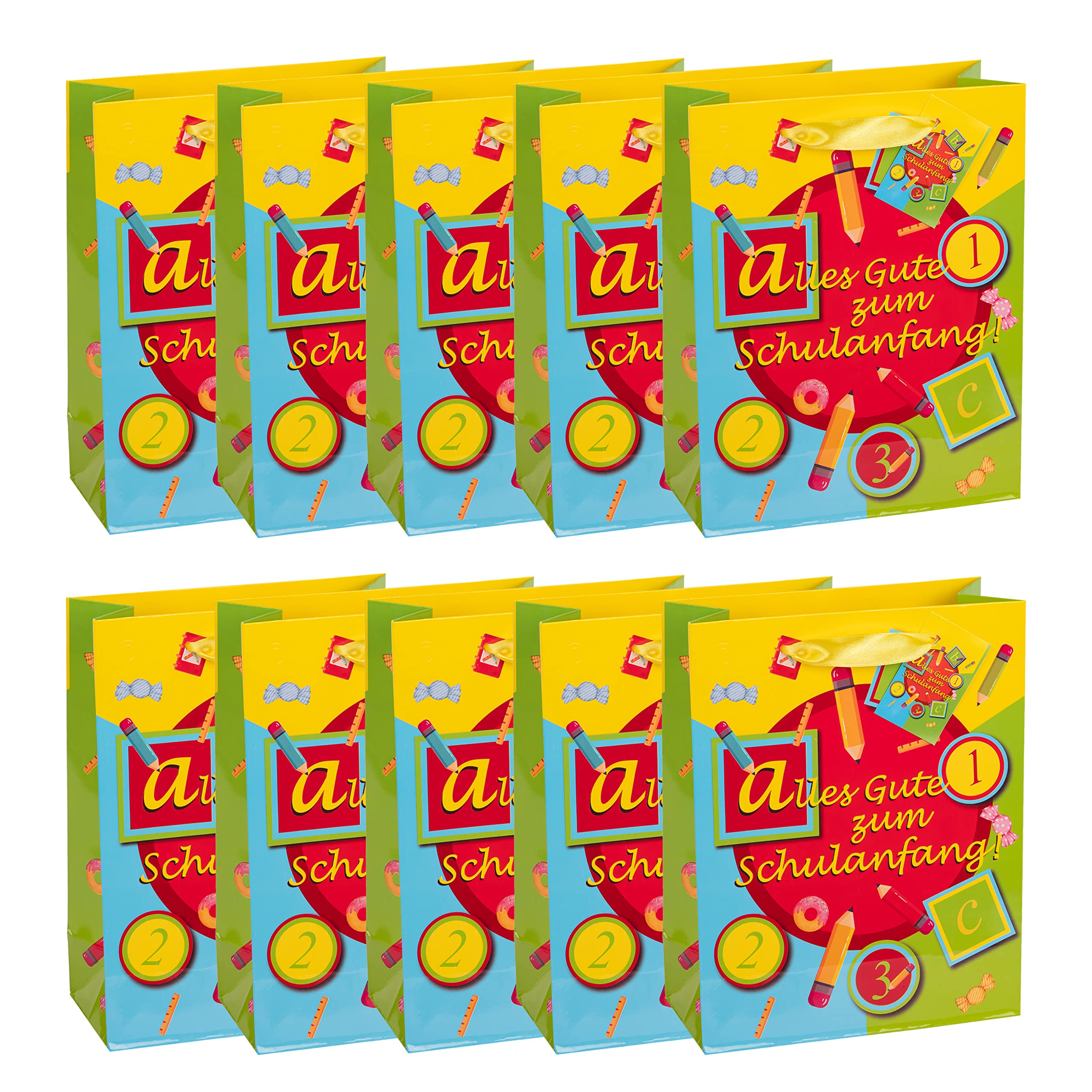 Idena 90054 - Gift Bag for Starting School, 10 Pieces, ABC Gift Bag