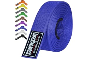 TARKOR BJJ Belt for Men & Women Brazilian Jiu Jitsu Belt with Ranking Stripes Sleeve Bar Kids Jiu Jitsu Gi Belt