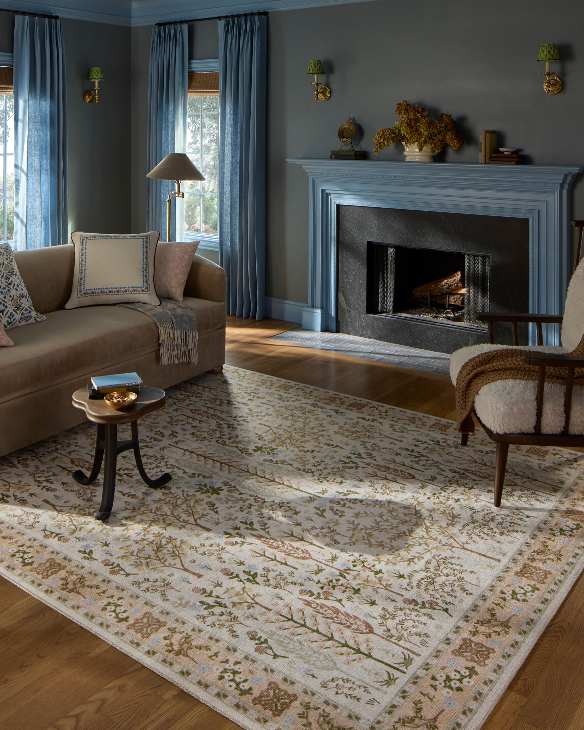 Photo 1 of Loloi Rifle Paper Co. Canopy Collection CNP-01 Cream 6'-0" x 9'-0" Area Rug