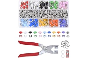 Mandala Crafts Metal Snap Button Kit - Snap on Buttons & Snap Fastener Tool - 9.5mm Colorful Closures for Sewing Clothing Leather Crafting
