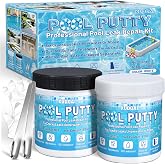 Pool Putty, 17.6oz/500g 2 Part Epoxy Pool Putty Crack Leak Filling &amp; Repair | Underwater or Above-Water Sealing and Repair of Holes and Damage in Fiberglass, Concrete and Tile Surfaces (White)