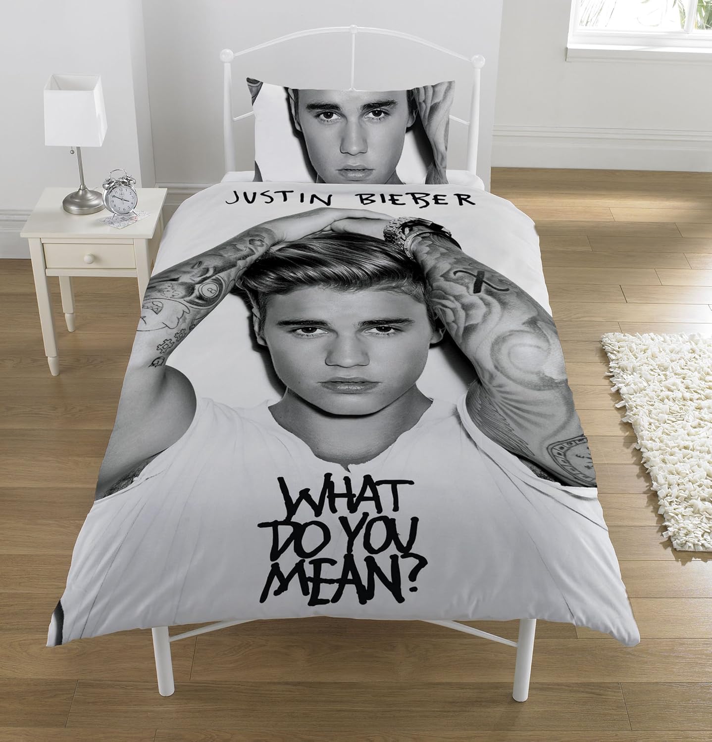 Justin Bieber WDYM Single Duvet Set, PolyesterCotton, MultiColour