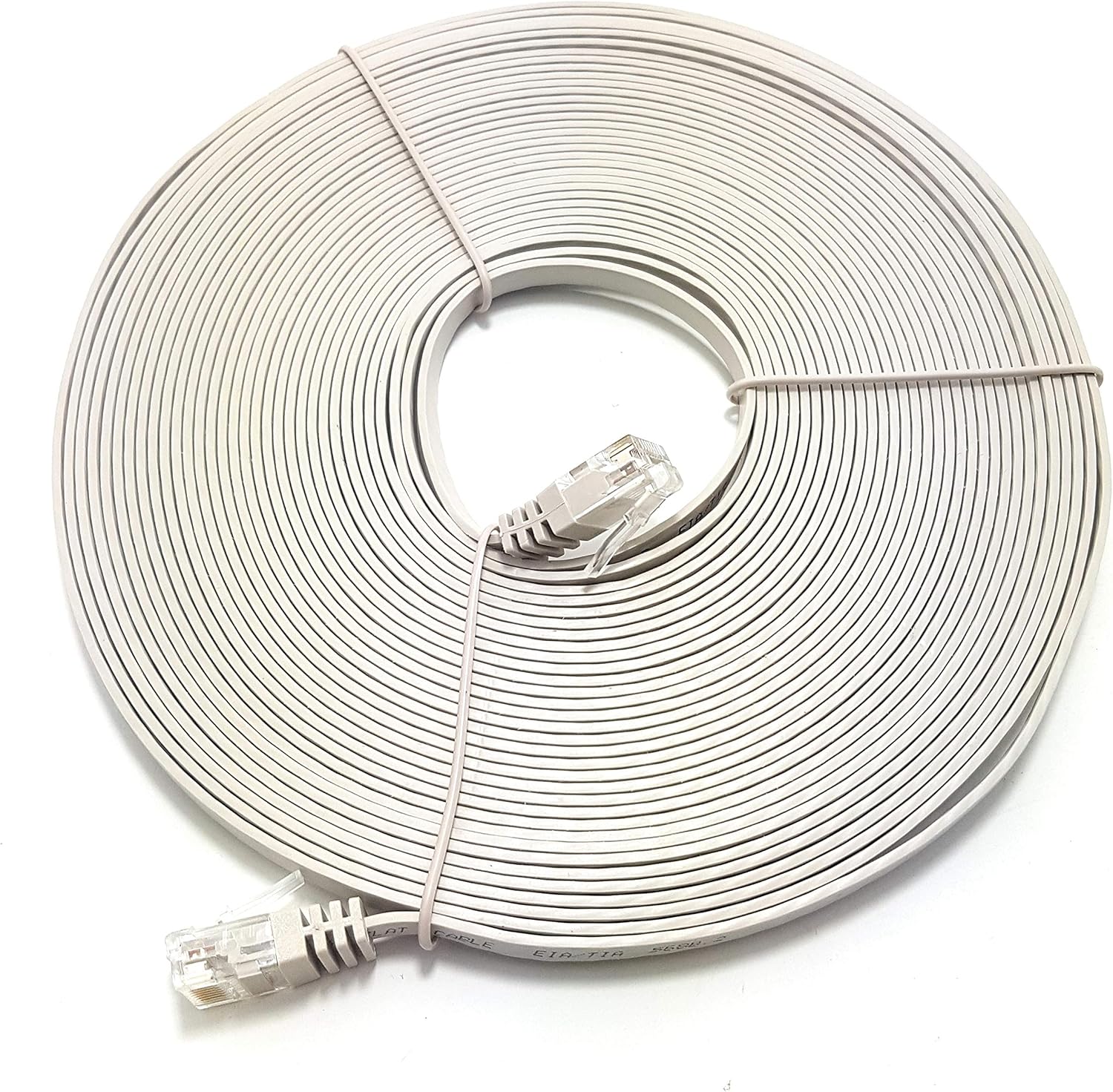 MainCore 10m Beige Flat Cat6 Ethernet RJ45 to RJ45 GIGABIT High Speed Network LAN Patch Moderm Router TV Cable Lead … (10m)