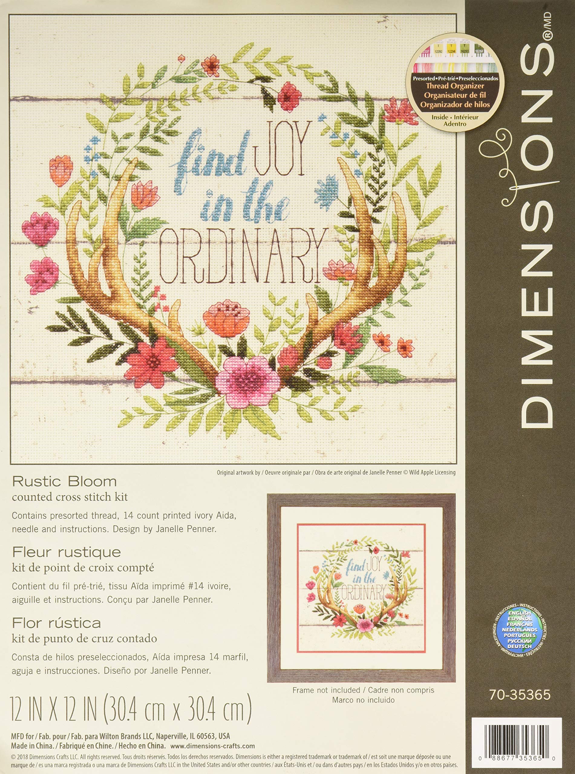 Dimensions Counted Cross Stitch Kit: Rustic Bloom, Various, One