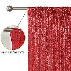 Sugargirl Red Sequin Backdrop Curtain 2 Panels