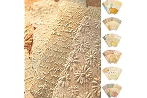 K KATTONE 168Pcs Textured Scrapbook Paper Kit - Embossed Rice Decoupage Paper Mixed Media for Scrapbooking Supplies Junk Journaling Cards Making Collage, Vintage 6 Pack DIY Decorative Materials Craft Gifts