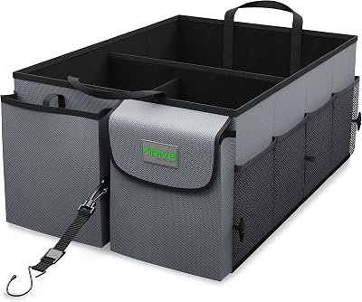 Drive Auto Products Car Boot Organiser Gray with Tie Down Straps