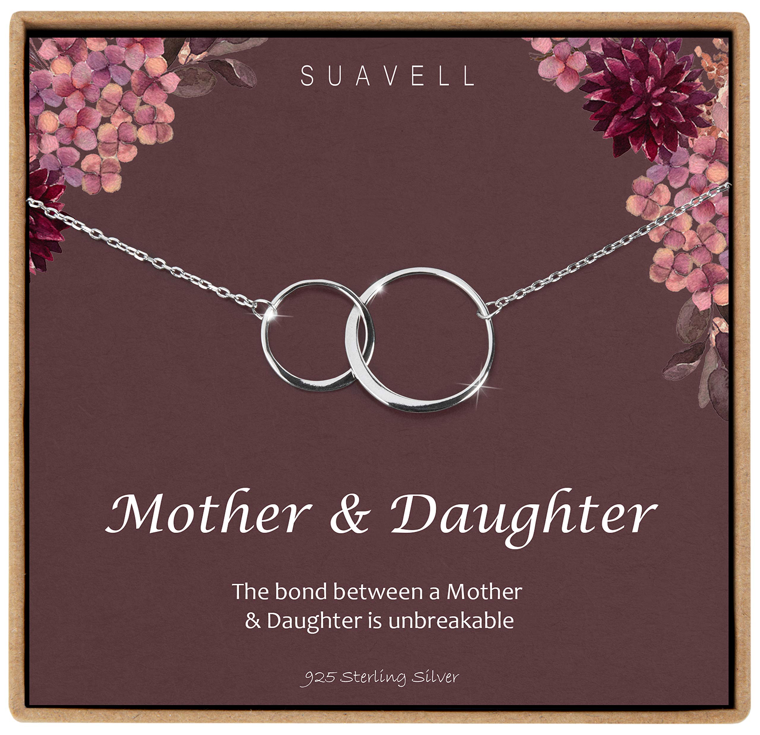 Mom Gifts. 2 Circle Necklace Pendant 