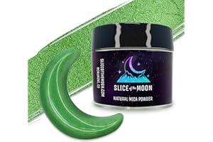 Slice of the Moon | Apple Green Natural Mineral Mica Powder, 0.88oz (25g) | for Personal or Professional Use - Cosmetics, Epoxy Resin Projects, Nail Polish, Soaps, Bath Bombs, and Art Projects