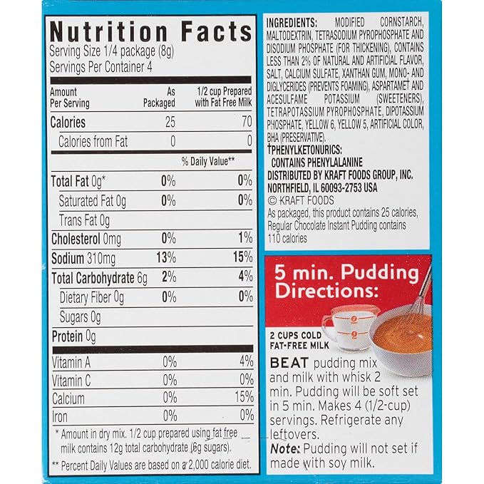 Amazon Com Jell O Instant Pudding Pie Filling Butterscotch Sugar Free 1 Oz Grocery Gourmet Food