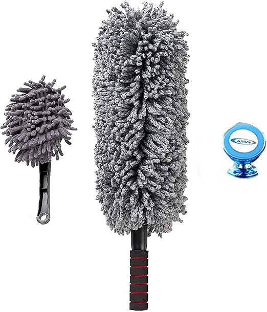 Premium 2 Piece Car Duster Brush Set, Perfect Microfiber