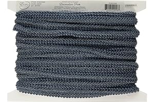 Trims by The Yard Alice Classic Woven Braid Trim, 1/2-Inch Versatile Trim for Sewing, Washable Decorative Trim for Costumes, Home Decor, Upholstery, 20-Yard Cut, Denim