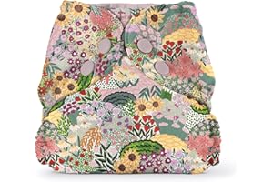 Esembly Cloth Diaper Outer, Waterproof Swim Cloth Diaper Cover, Leak-Proof and Breathable Layer Over Prefolds, Flats or Fitteds, Reusable with Snap Closure - Size 2 (18-35lbs), Botanic Garden