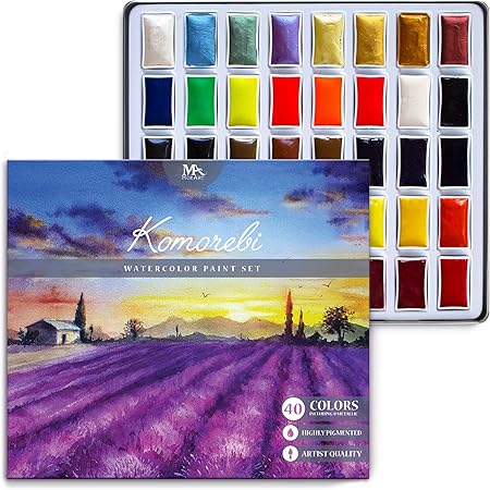 Mozart Supplies Komorebi Kit De Peinture Aquarelle Japonaise 40 Couleurs Y Compris Metal Et Neon Qualite Artistique Richement Pigmentee Parfait Pour Les Artistes Les Etudiants Ou Les Amateurs Amazon Fr Cuisine Maison